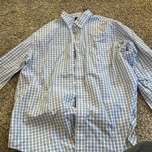 Blue and grey plaid shirt